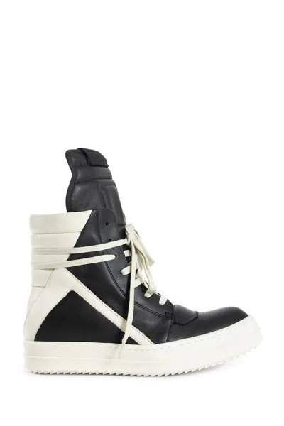 Rick Owens Woman Black&white Sneakers In Black