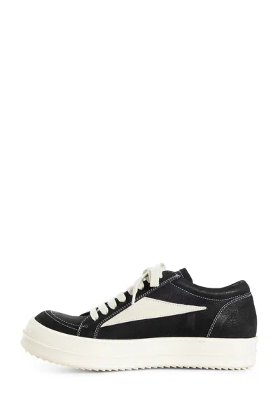 Rick Owens Woman Black&white Sneakers In White