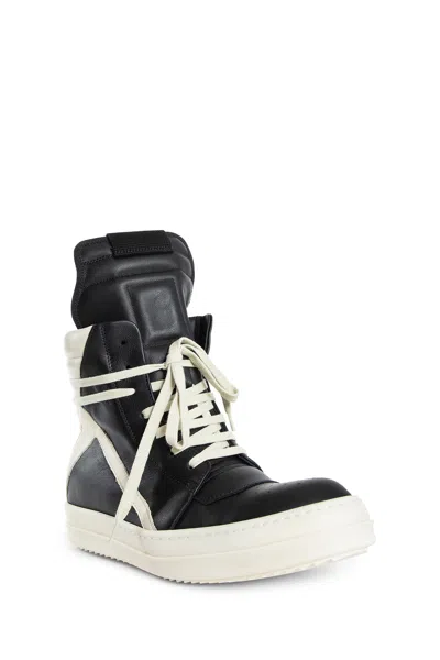 Rick Owens Woman Black&white Sneakers In Black