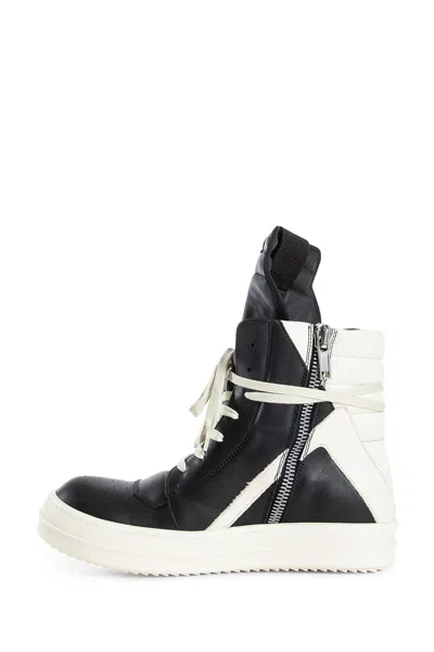 Rick Owens Woman Black&white Sneakers In Black