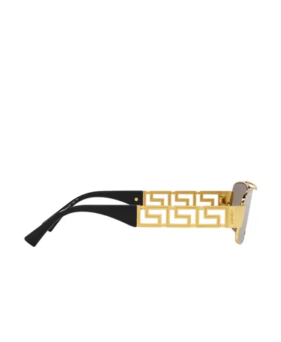 Versace Eyewear Rectangular Frame Sunglasses In Gold