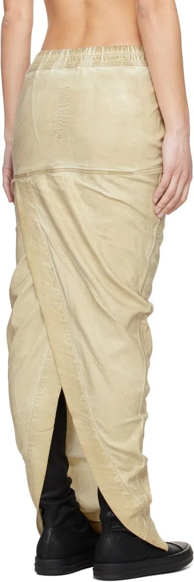 Rick Owens Drkshdw Beige Hollywood Pull On Pillar Denim Maxi Skirt