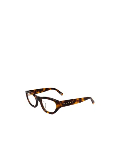Marni Geometric Frame Plain Mirror In Brown