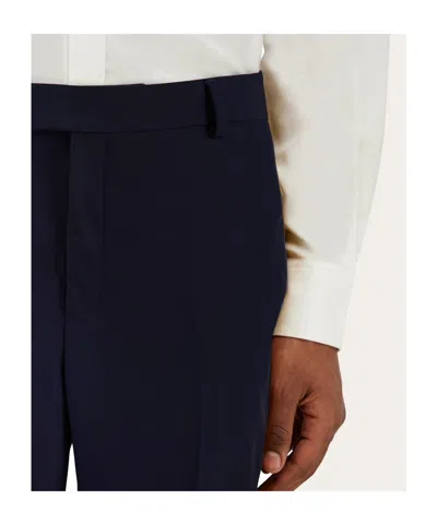 Ferragamo Flat Front Trouser In Blue