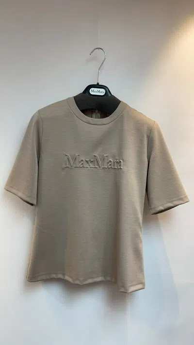 Max Mara Crew Neck T-shirt In Gray