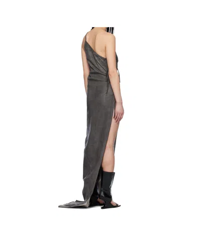 Rick Owens Drkshdw Gray Overdyed Taco Maxi Dress In Gray