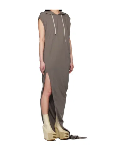 Rick Owens Drkshdw Brown Hollywood Edfu T Maxi Dress In Gray