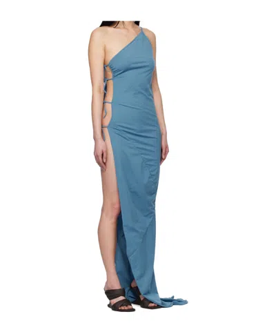 Rick Owens Drkshdw Black Hollywood Taco Maxi Dress In Blue