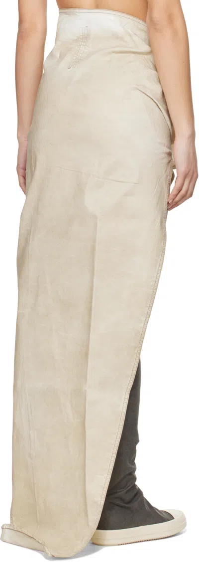 Rick Owens Drkshdw Beige Hollywood Soft Edfu Denim Maxi Skirt