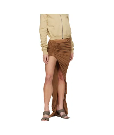 Rick Owens Drkshdw Orange Hollywood Soft Edfu Maxi Skirt In Brown