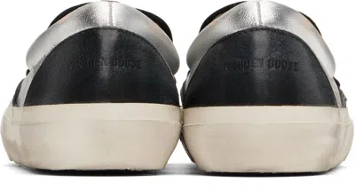 Golden Goose Unisex Vce Laminated Leather Sneaker In Silver Black In White
