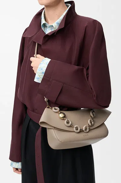 Loewe Womens Ola Medium Leather Cross Body Bag Sand