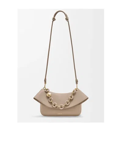 Loewe Womens Ola Medium Leather Cross Body Bag Sand