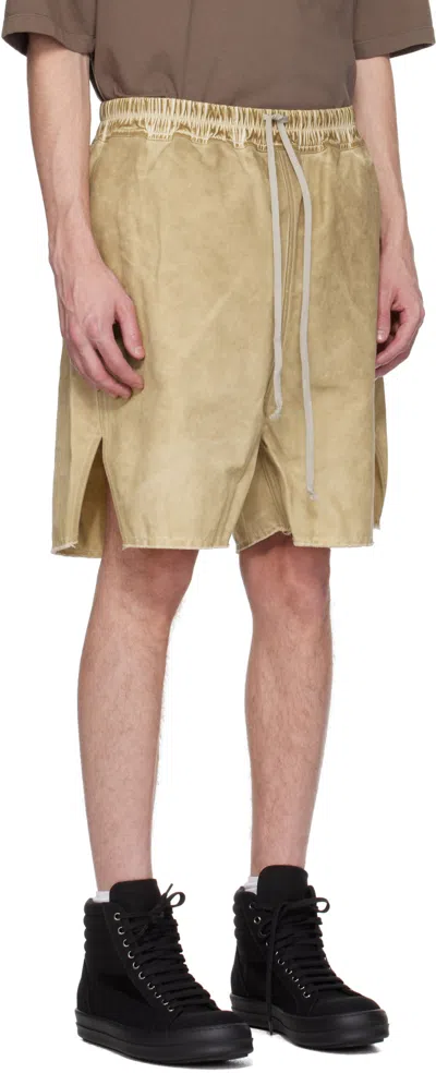 Rick Owens Drkshdw Elastic Waist Shorts In Brown
