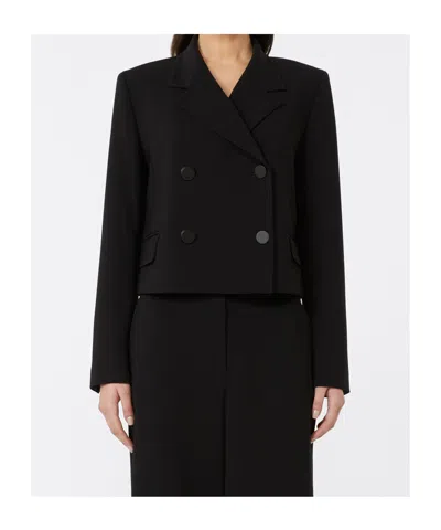 Max Mara Caprera Button Jacket In Black