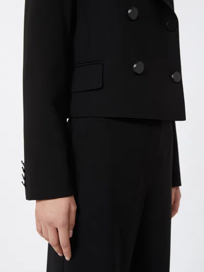 Max Mara Caprera Button Jacket In Black