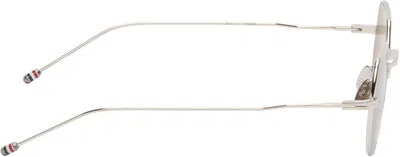 Thom Browne Silver Titanium Round Sunglasses In Brown