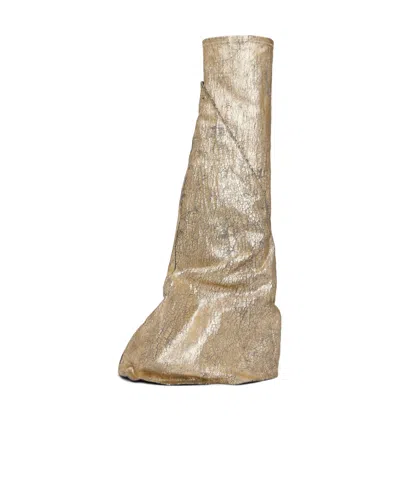 Rick Owens Drkshdw Gold Hollywood Fetish Tall Boots In Gold