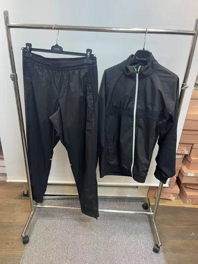 Hugo Boss Long-sleeved Casual Jacket And Trousers Set In Black