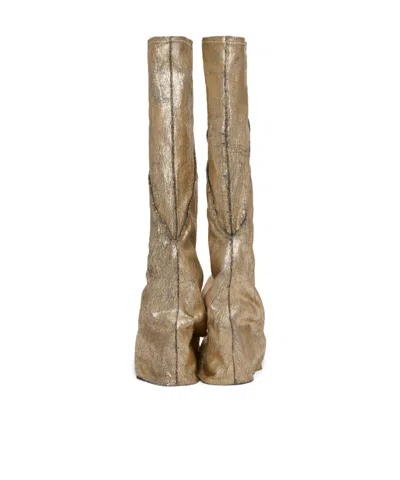 Rick Owens Drkshdw Gold Hollywood Fetish Tall Boots In Gold