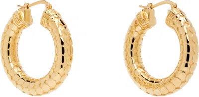 Versace Carved Earrings In Gold