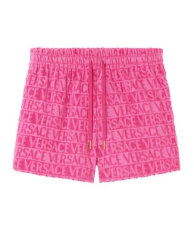 Versace Elasticated Drawstring Waistband Shorts In Pink