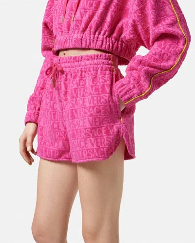 Versace Elasticated Drawstring Waistband Shorts In Pink