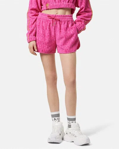 Versace Elasticated Drawstring Waistband Shorts In Pink