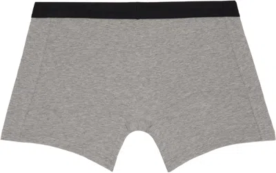 Hugo Boss Three-pack White & Black Logo-waistband Boxer Briefs In Multi
