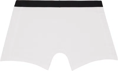 Hugo Boss Three-pack White & Black Logo-waistband Boxer Briefs In Multi