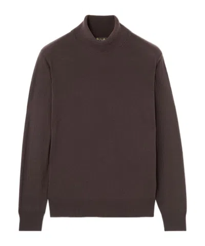 Loro Piana Turtleneck Sweater In Brown