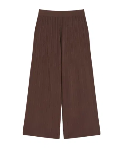 Weekend Max Mara Viscose Yarn Trousers In Brown