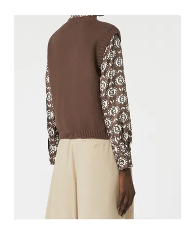 Weekend Max Mara Cotton-blend Yarn Gilet In Brown