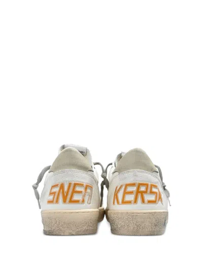 Golden Goose Distressed Low-top Sneakers With Star Detail And Vintage Aesthetic In White