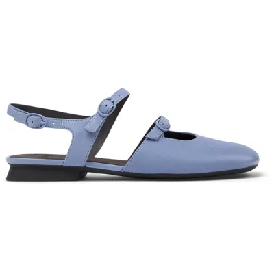 Camper Casi Myra Buckle-strap Leather Flat Pumps In Blue
