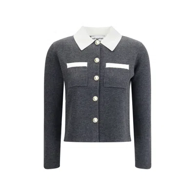 Self-portrait Self Portrait Women Wool Blend Cardigan With Contrasting Collar