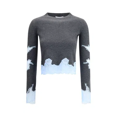 Self-portrait Contrast Lace Knit Sweater