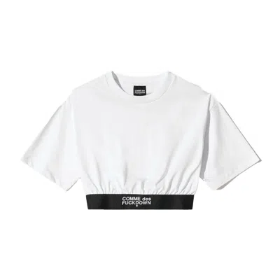 Comme Des Fuckdown White Cotton Tops & T-shirt In White