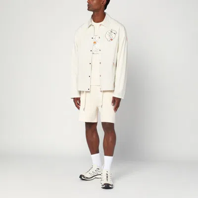 Moncler X Gilga Farm By Donald Glover White Satsuma Shacket In Canvas And Nylon