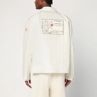 Moncler X Gilga Farm By Donald Glover White Satsuma Shacket In Canvas And Nylon