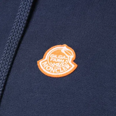 Moncler X Gilga Farm By Donald Glover Men's Blue Zip-up Cotton Sweatshirt