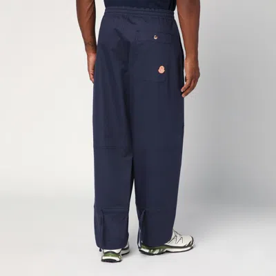 Moncler X Gilga Farm By Donald Glover Blue Trousers In Cotton Gabardine