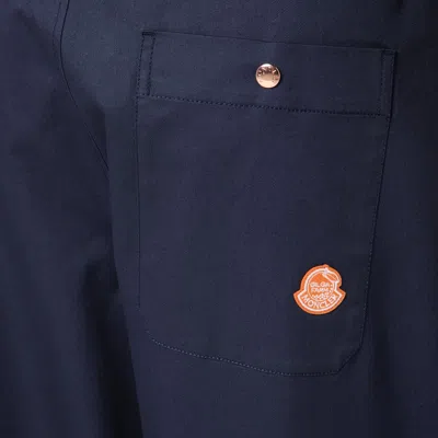 Moncler X Gilga Farm By Donald Glover Blue Trousers In Cotton Gabardine