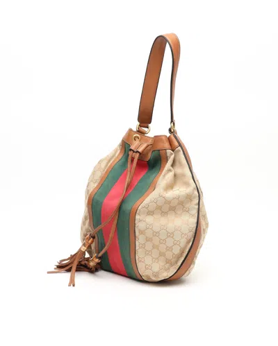 Gucci Gg Sherry Line Bamboo Drawstring Bag