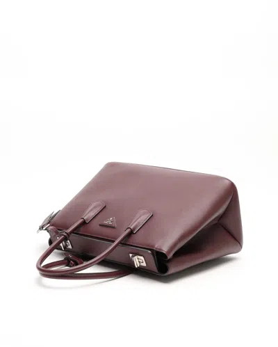 Prada Saffiano Turnlock Twin Tote Bag
