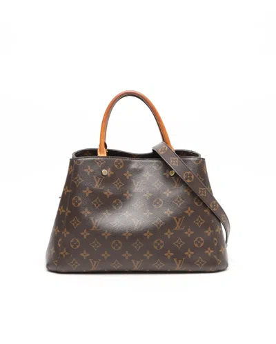Pre-owned Louis Vuitton Monogram Montaigne Mm Bag In Brown