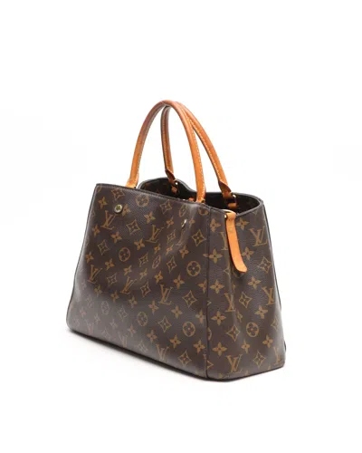Pre-owned Louis Vuitton Monogram Montaigne Mm Bag In Brown