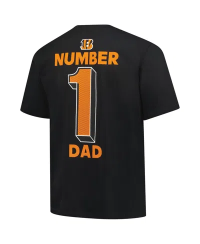 Fanatics Men's Black Cincinnati Bengals Big Tall Number One Dad T-shirt In Black