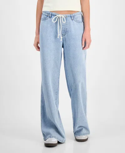 Vanilla Star Juniors' Drawstring Wide-leg Jeans