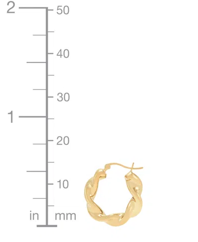 Macy's Polished Twisted Small Hoop Earrings In 14k Gold, 0.87"